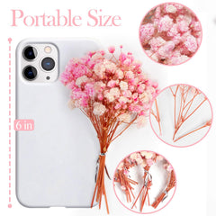 Glicrili mini pink dried baby's breath bouquet as easy vase filler