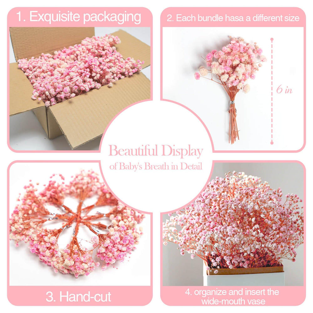 Glicrili pink dried baby's breath bouquet suits giftable wedding decor