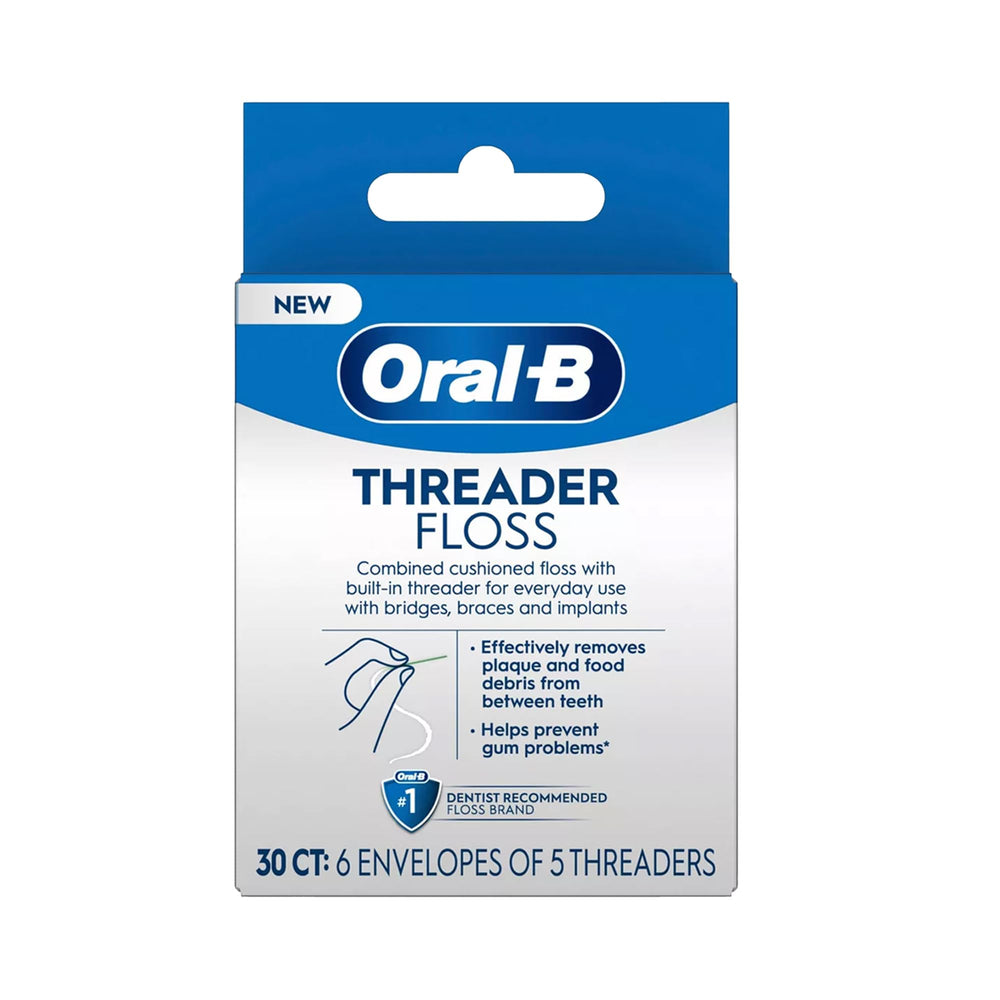 Daily dental care shot with Glide Threader Floss