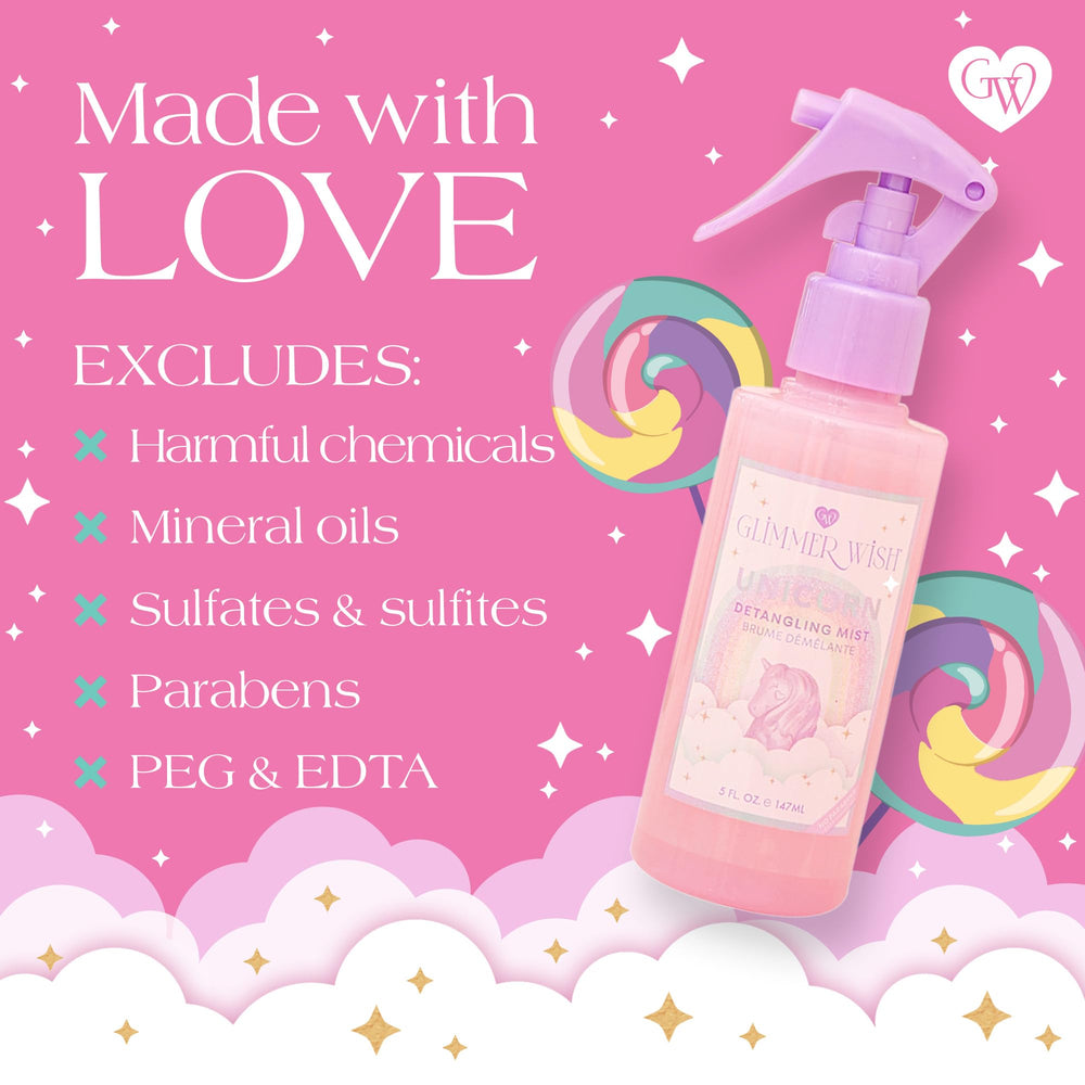 Glimmer Wish 5 oz bottle displayed on a bathroom shelf.