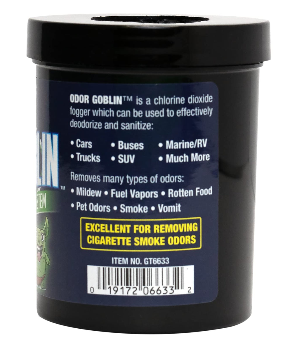 Gliptone Odor Goblin fogger applied inside a car interior for odor control