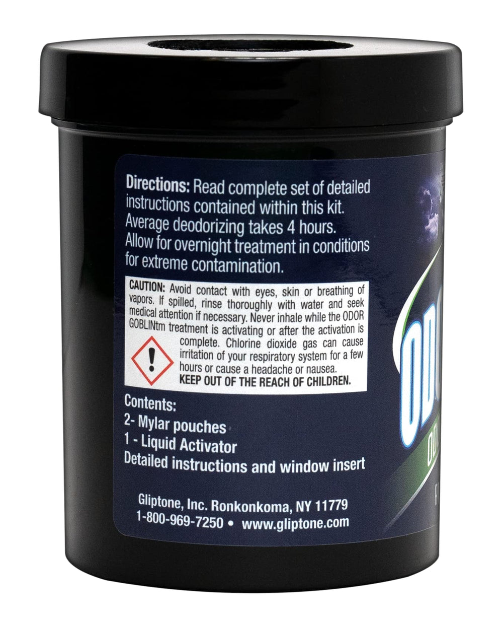 Gliptone Odor Goblin fogging action reaches fabrics and carpets