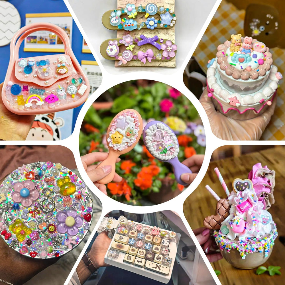 Glitzest donut and ice cream charms with jelly finish