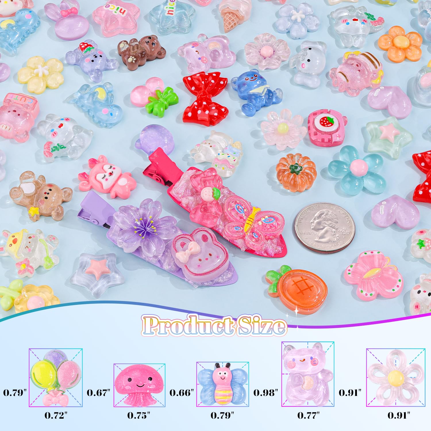 Glitzest flatback resin charms with detailed 3D designs