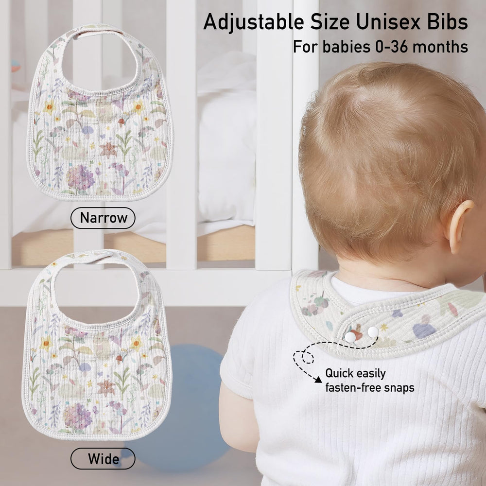 GLLQUEN BABY machine-washable bibs highlight easy care and lasting softness.