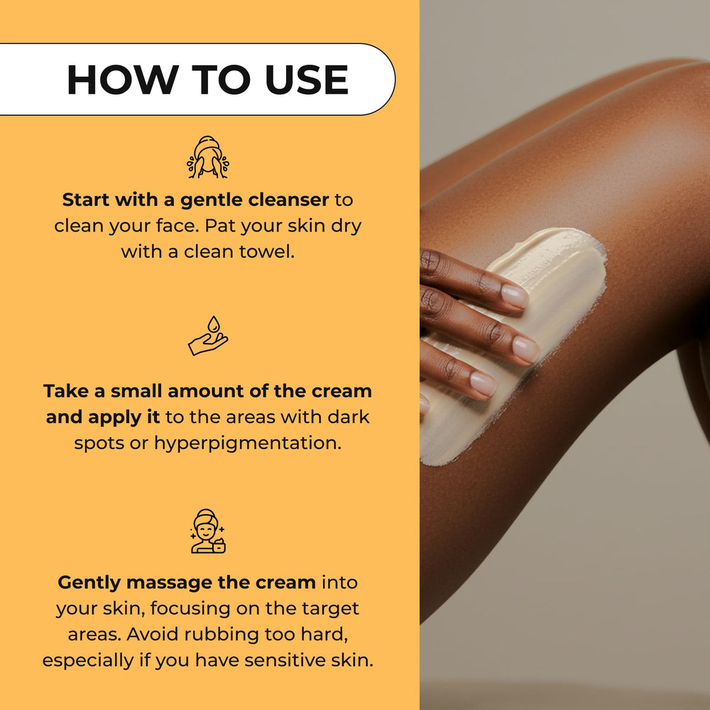 Glo Melanin being applied to inner thigh area
