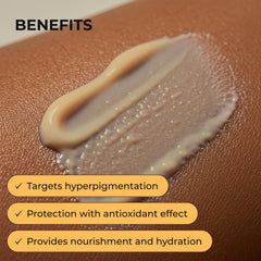 Texture of Glo Melanin cream on open palm for easy application