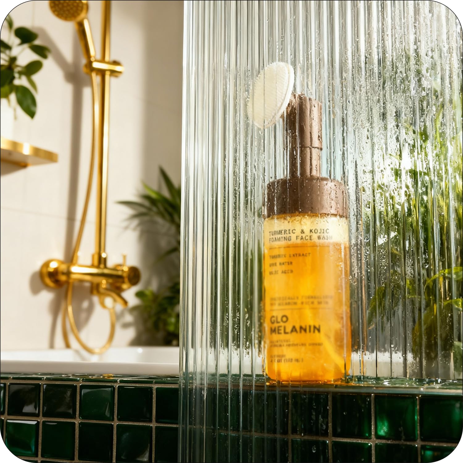 Glo Melanin natural ingredients rose water and aloe soothe while cleansing.