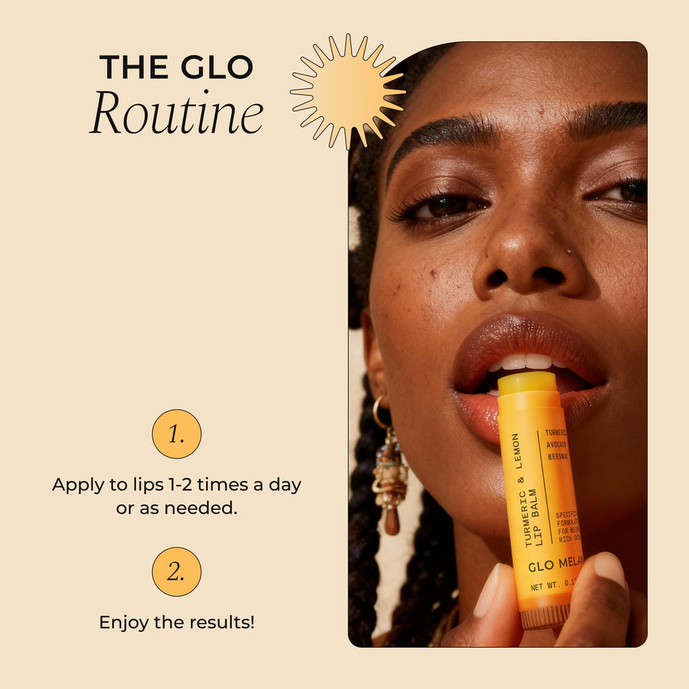 Glo Melanin on-the-go balm fits pockets for quick lip care.