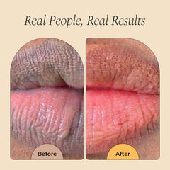 Glo Melanin balm on lips creates soft, smooth texture.