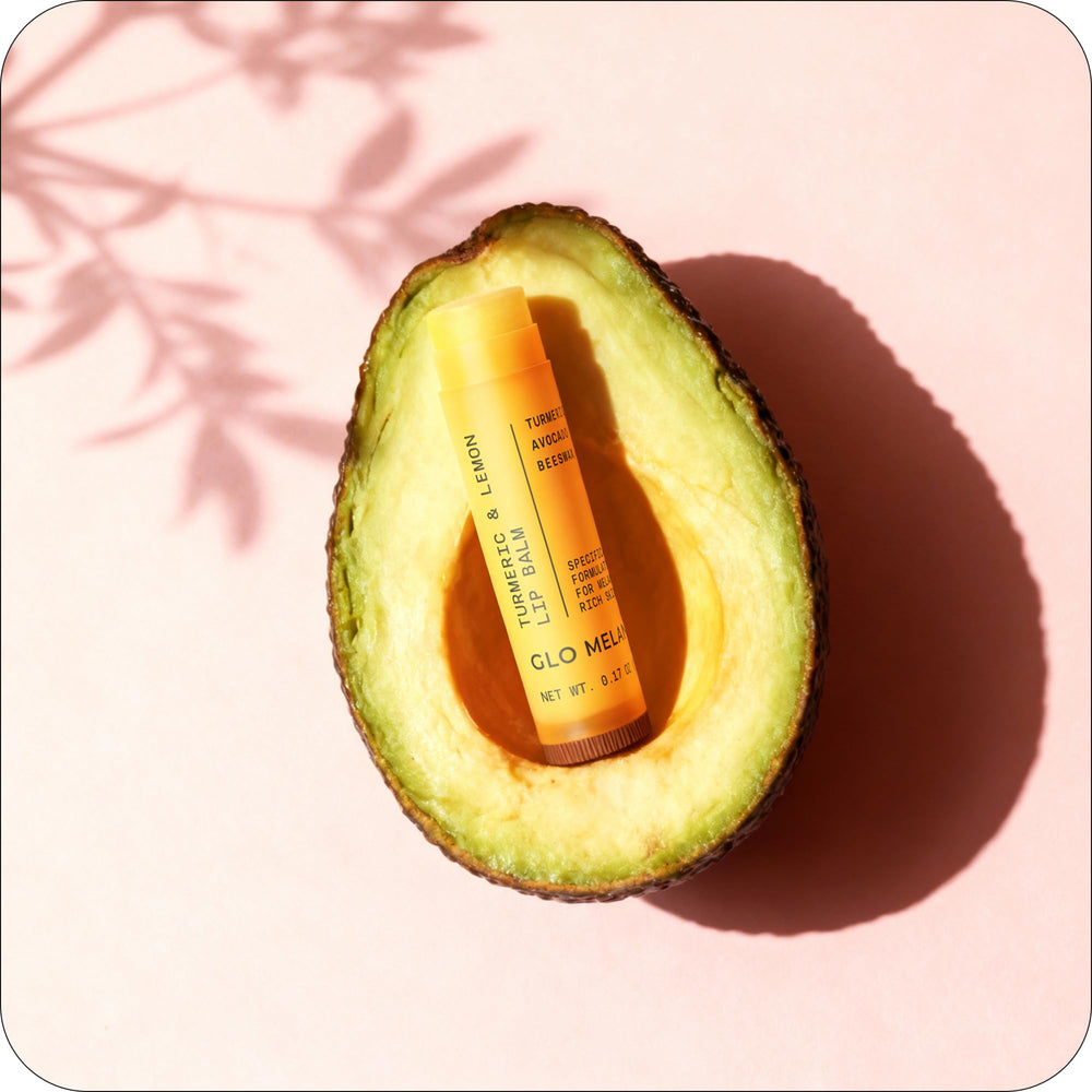 Glo Melanin turmeric exfoliation reveals healthier-looking lips.