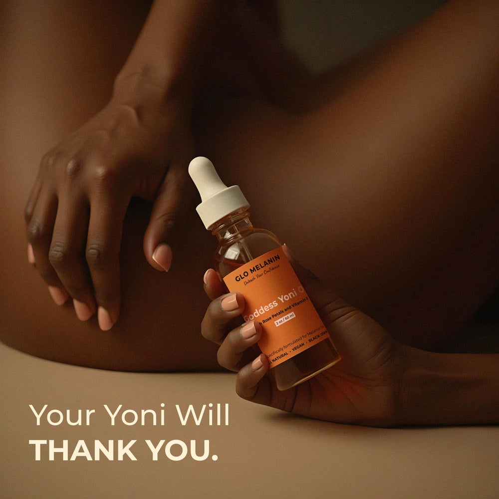 Glo Melanin Yoni Oil Wash jojoba oil provides light, non-greasy moisture