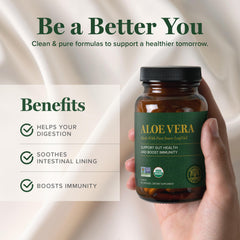 Global Healing Center Aloe Vera label detail notes organic certification.