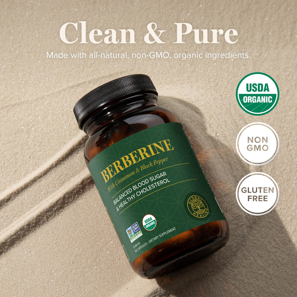 Global Healing Center berberine with cinnamon ingredient highlight for metabolic support