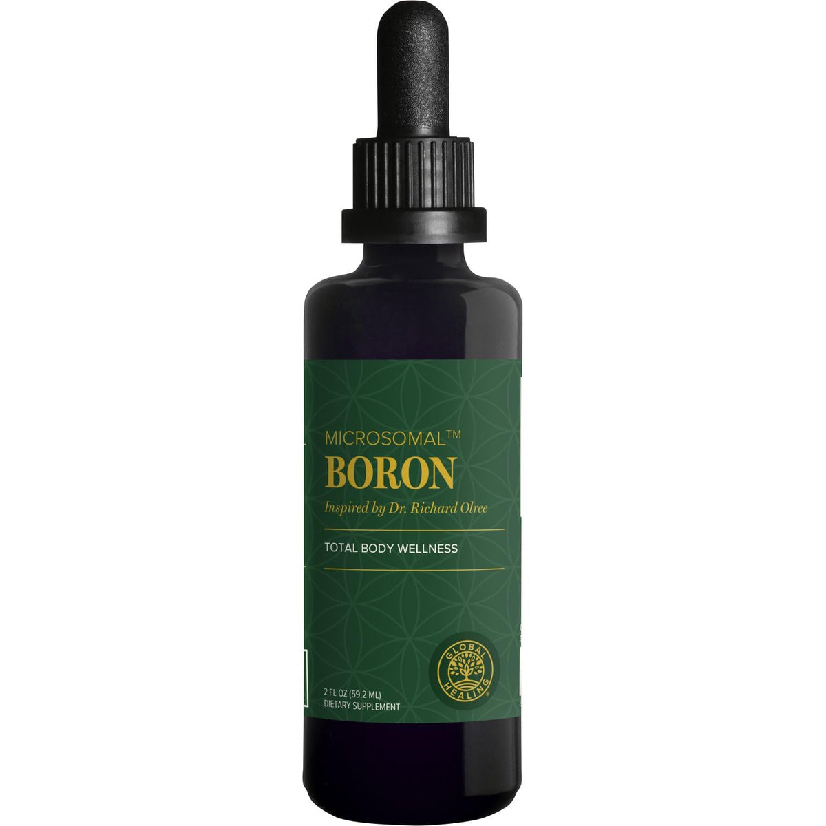 Global Healing Center boron supplement bottle emphasizing bone health potential
