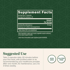 Latero-Flora bottle label confirms USA-made, quality manufacturing