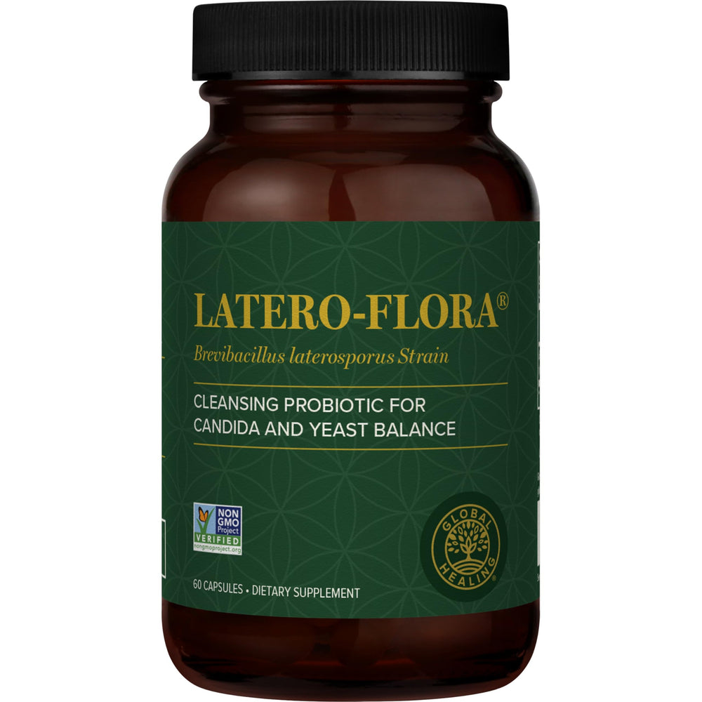 Global Healing Center Latero-Flora probiotic bottle for daily gut balance