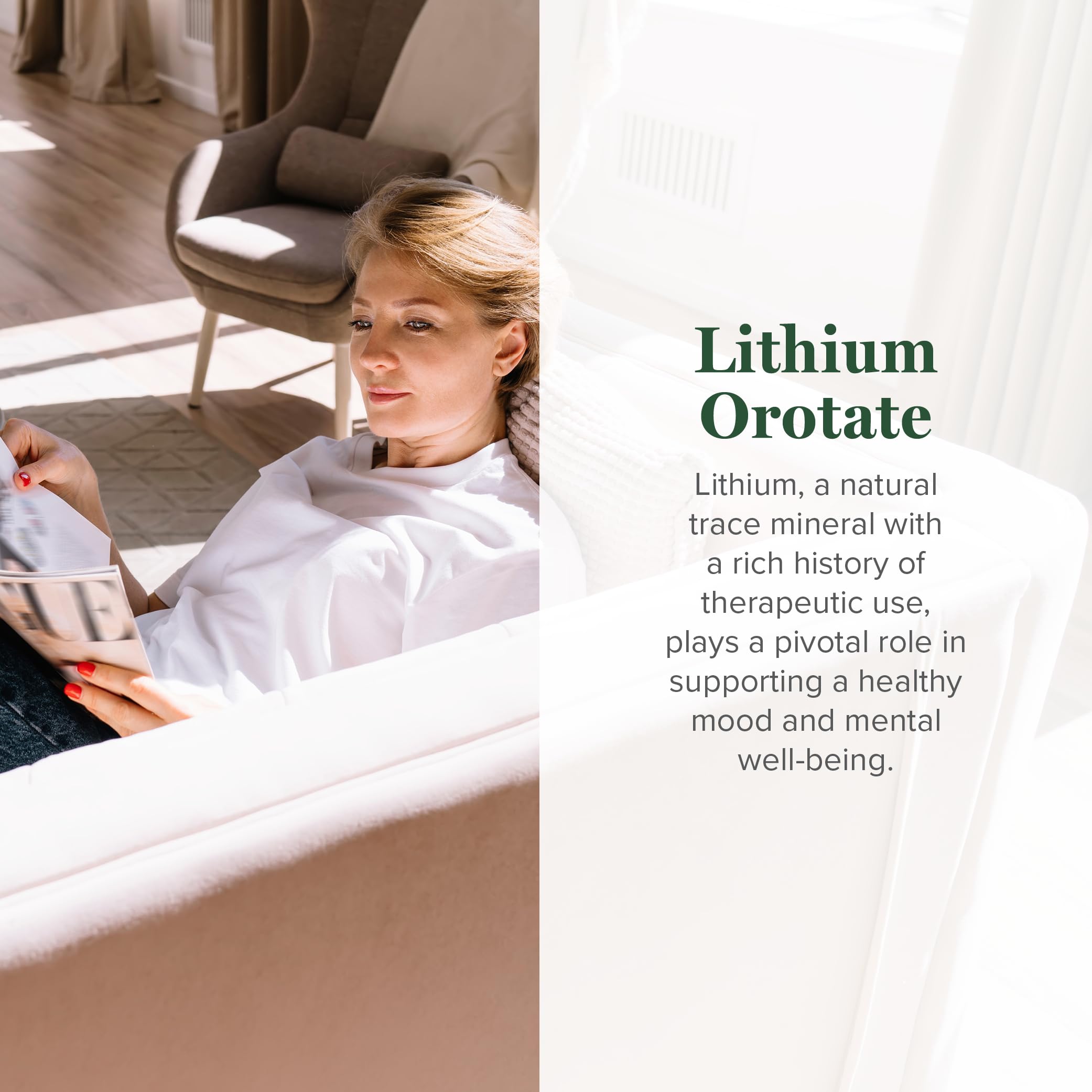 Global Healing Center Lithium Orotate 10mg capsules ready for daily use in routines