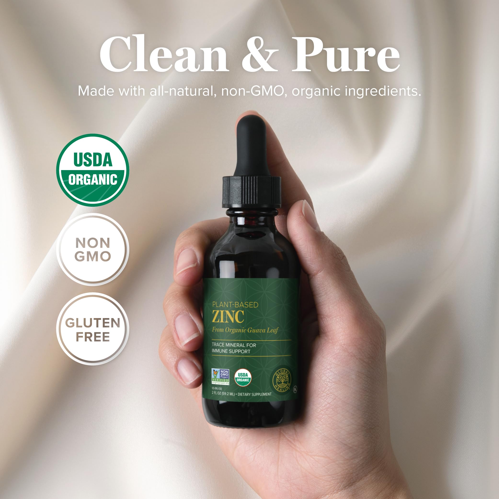 Global Healing Center Plant-based zinc mineral supports gentle digestion and wellness
