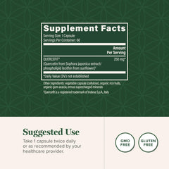 Global Healing Center quercetin-250mg with Sophora Japonica extract for absorption.