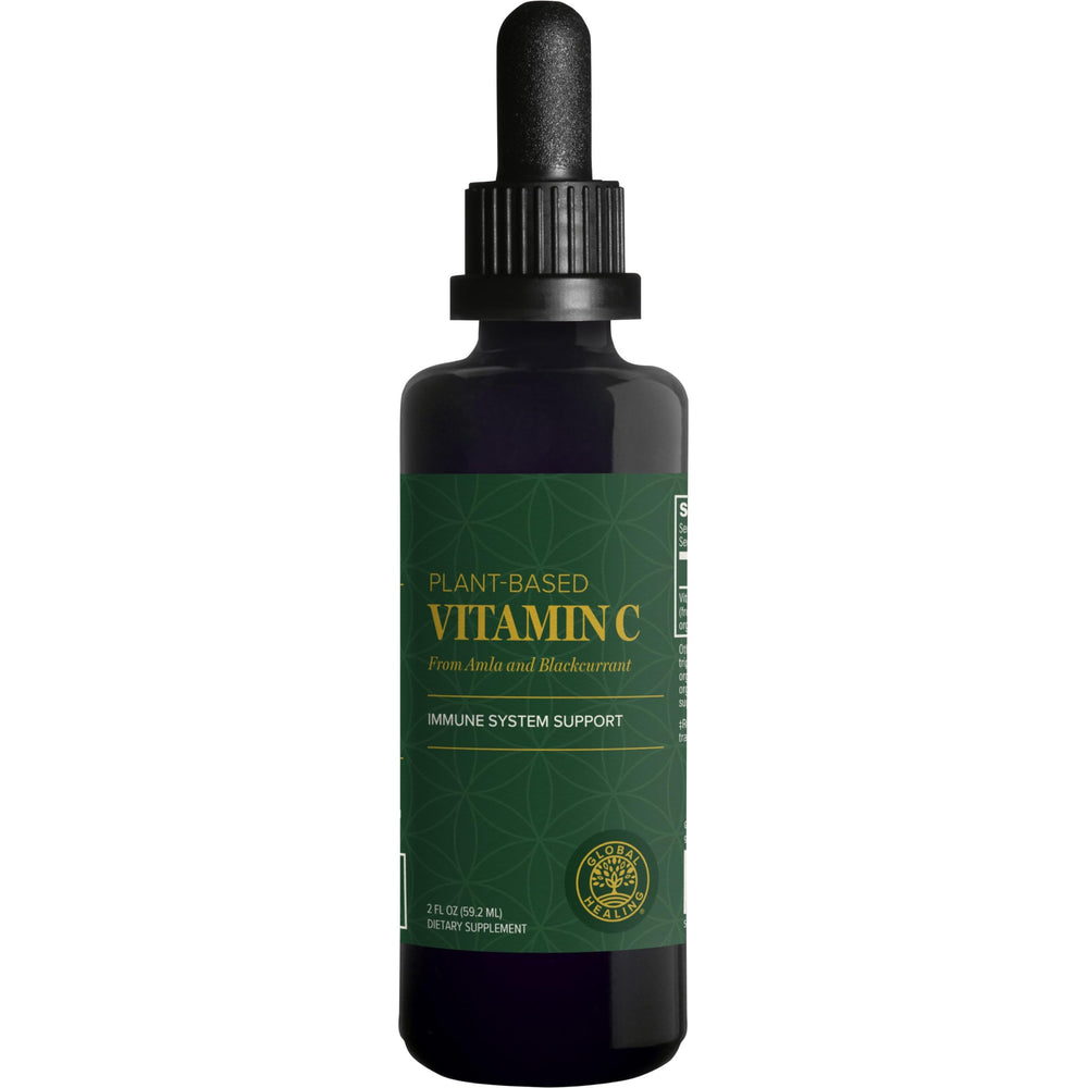 Global Healing Center Vitamin C drops bottle for plant-based immune support.