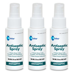Globe antiseptic spray 3-pack bottles ready for wound care on the go