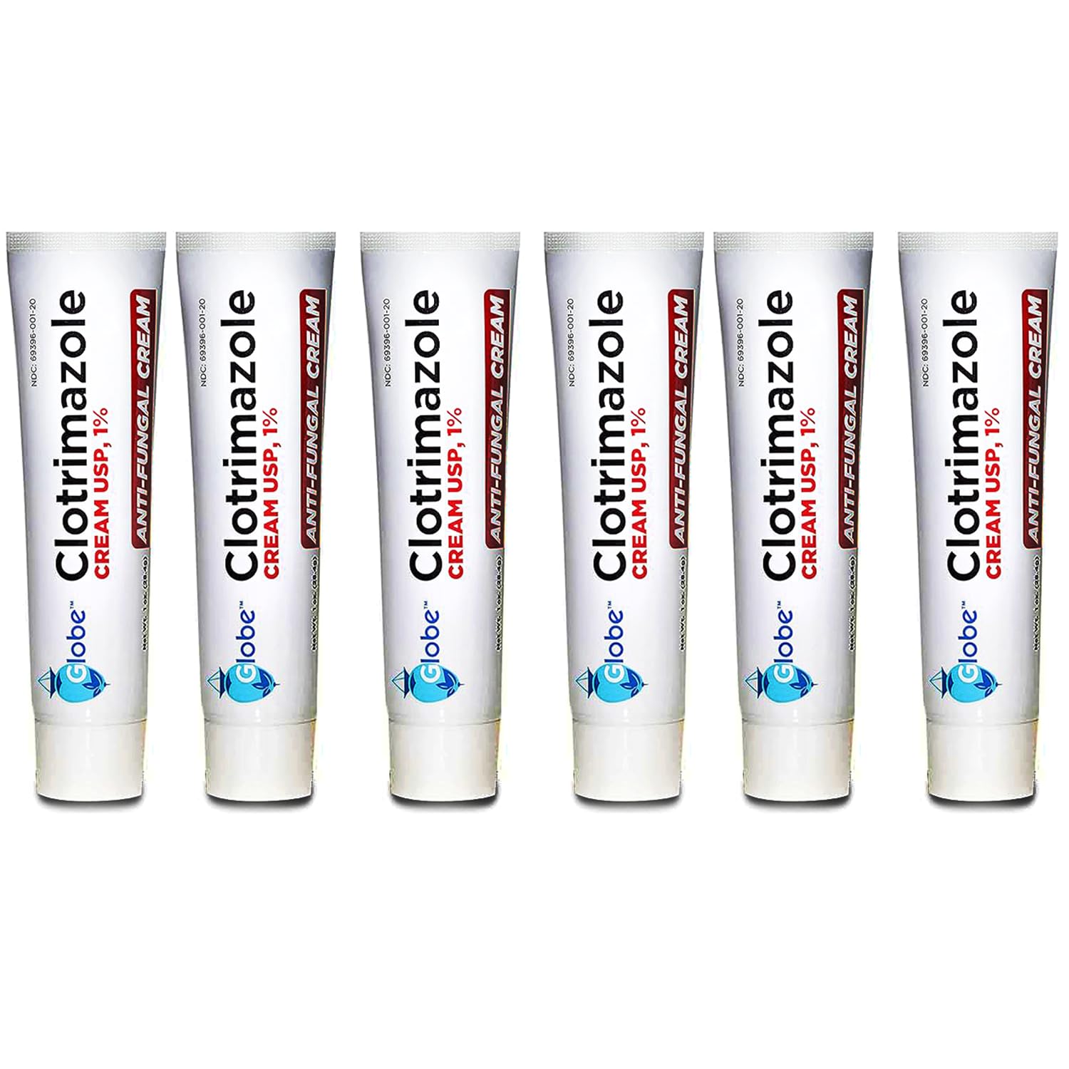 Globe clotrimazole cream tube provides fast relief from itching and burning.