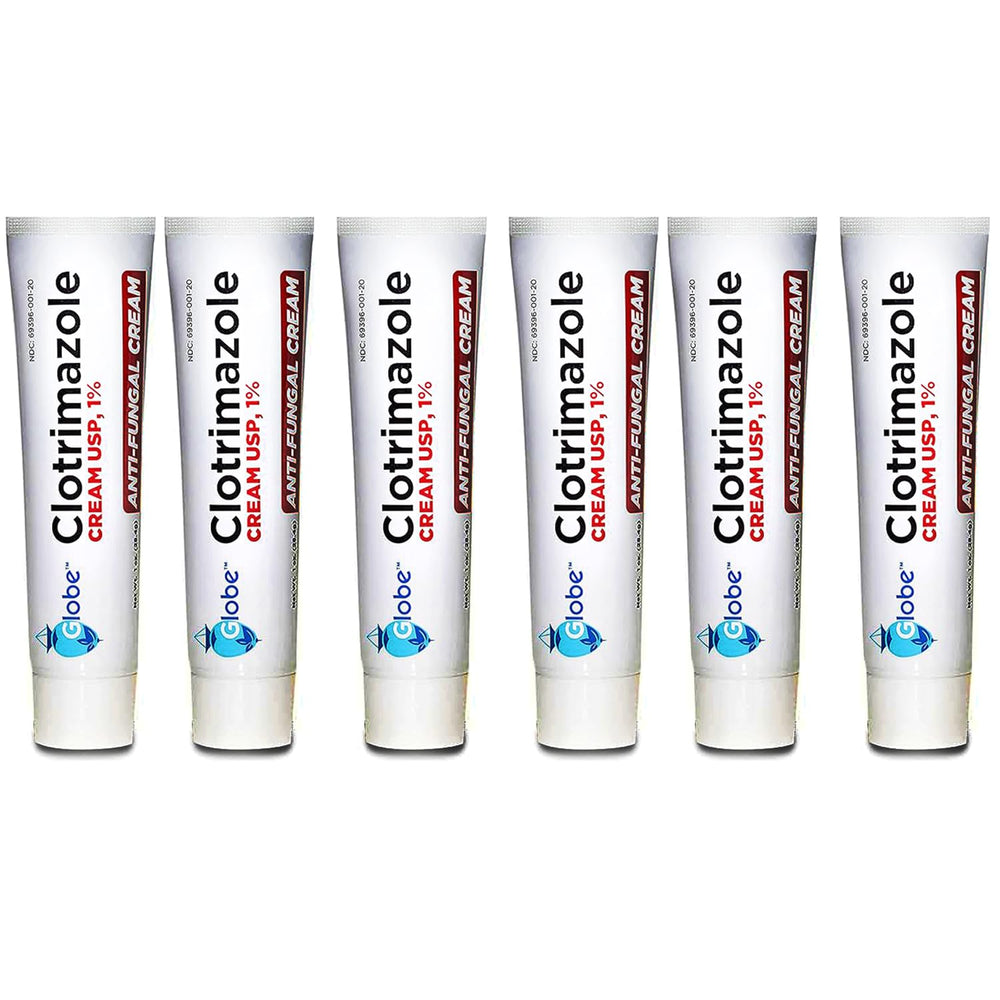 Globe clotrimazole cream tube provides fast relief from itching and burning.