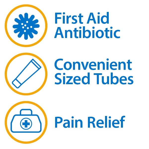 Globe dual-action ointment 1oz tube provides fast infection protection and pain relief.