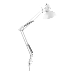 Globe Electric 52847 white desk lamp front view for clear task lighting