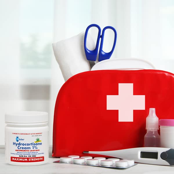 Globe Hydrocortisone Cream in travel kit promotes on-the-go itch relief.