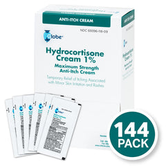 Globe Hydrocortisone label closeup with safety and directions