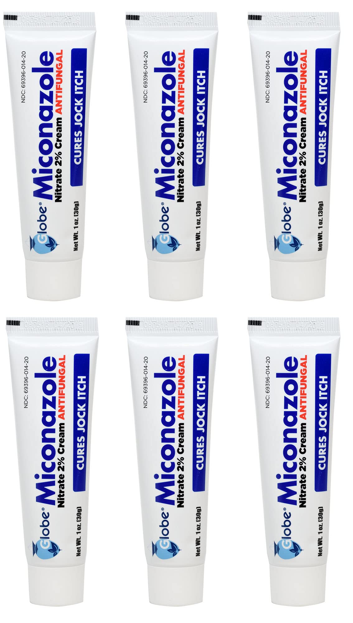 Globe Miconazole cream 6-pack front view for fast antifungal relief