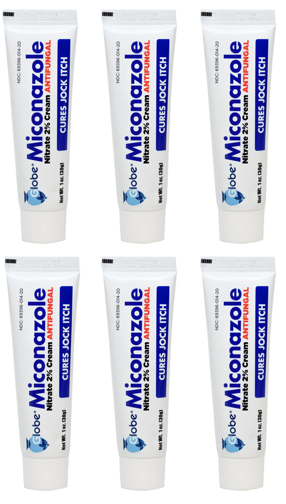 Globe Miconazole cream 6-pack front view for fast antifungal relief