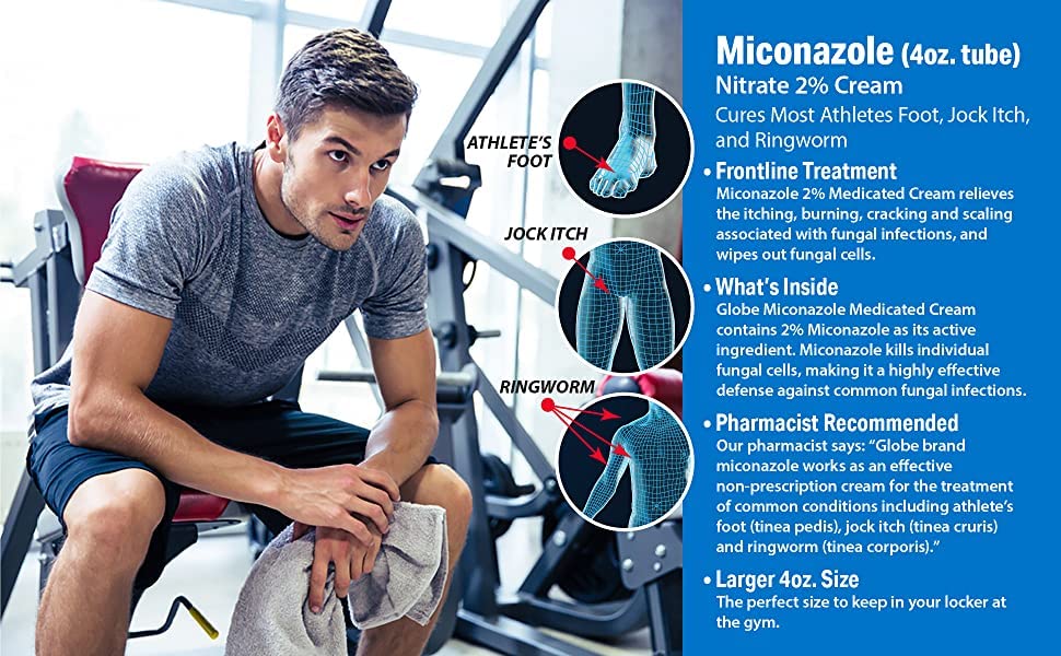 Globe Miconazole cream tube cap focus, easy daily application