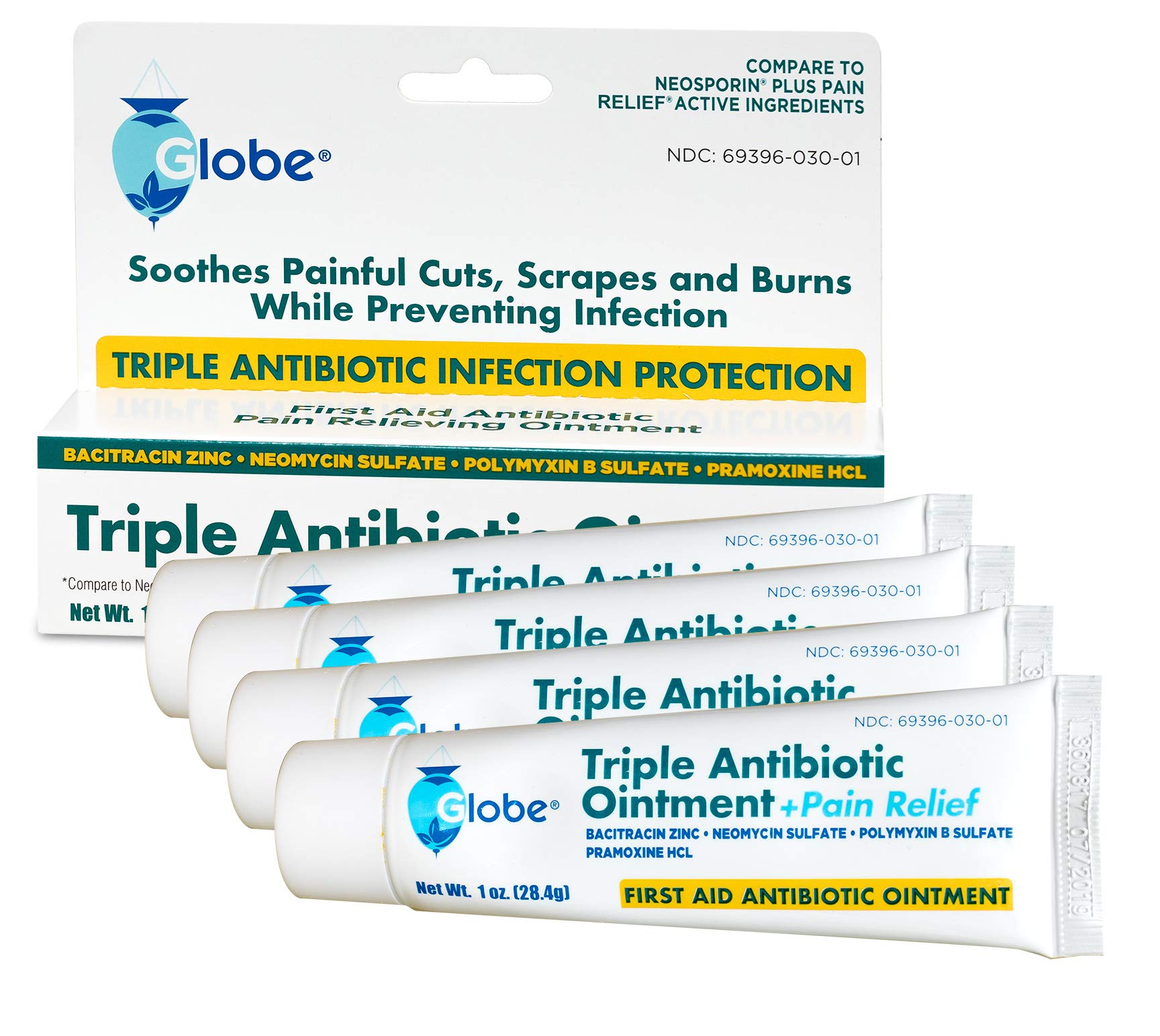 Globe ointment for topical use on cuts, scrapes, and burns.