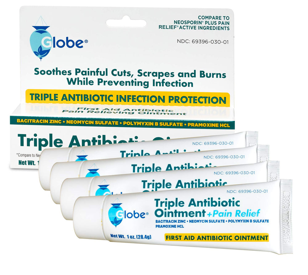 Globe ointment for topical use on cuts, scrapes, and burns.