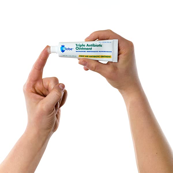 Globe Triple Antibiotic Ointment packaging back with contents and instructions