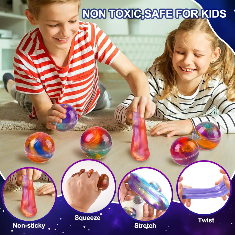Glompgz Slime Balls non-sticky, keeps hands clean during indoor play.
