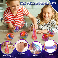 Glompgz Slime Balls non-sticky, keeps hands clean during indoor play.