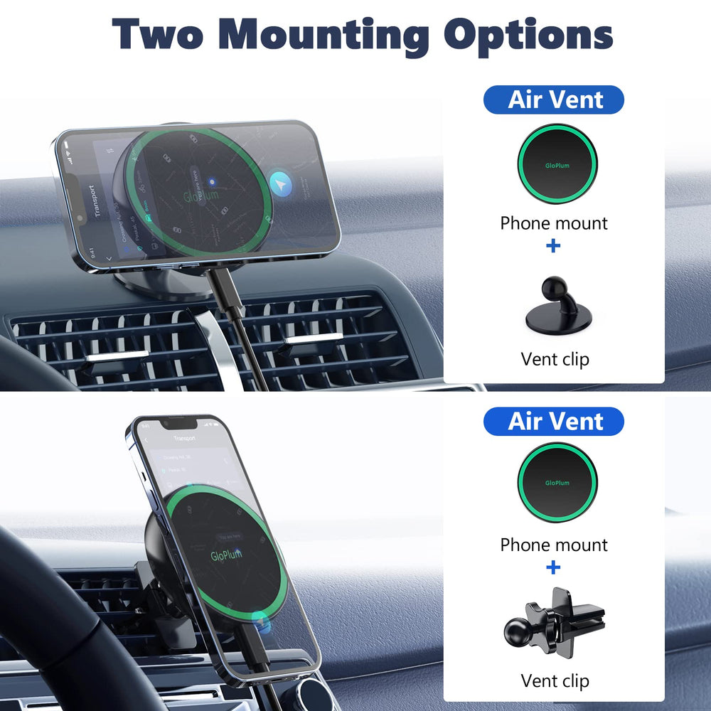 Gloplum mount with 360-degree rotation for optimal driving angles