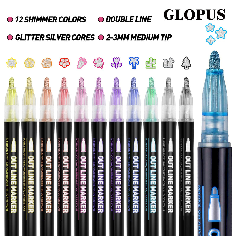 GLOPUS non-toxic glitter markers are kid-safe for creative projects.