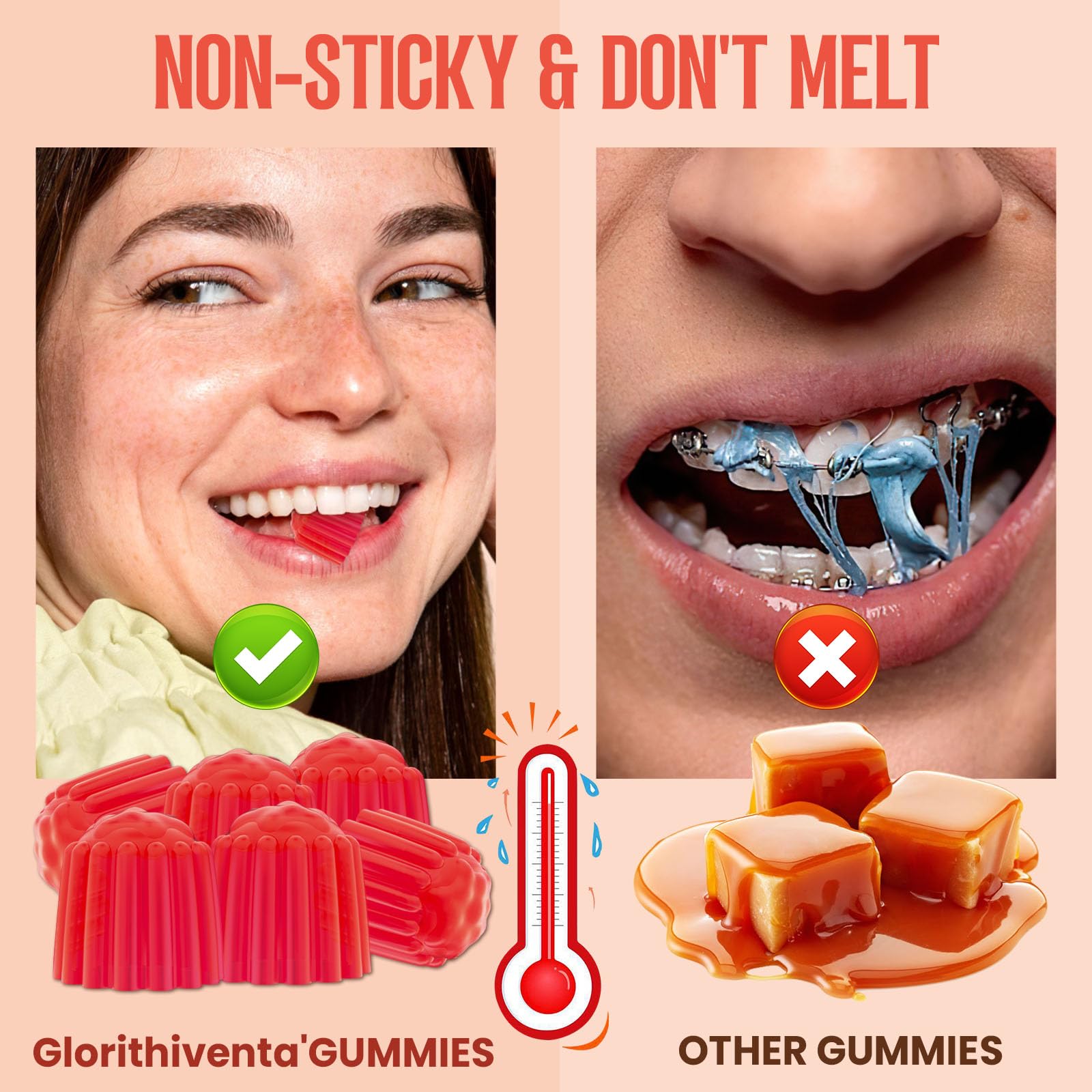 Glorithiventa mixed-berry gummies color conveys tasty daily supplement.