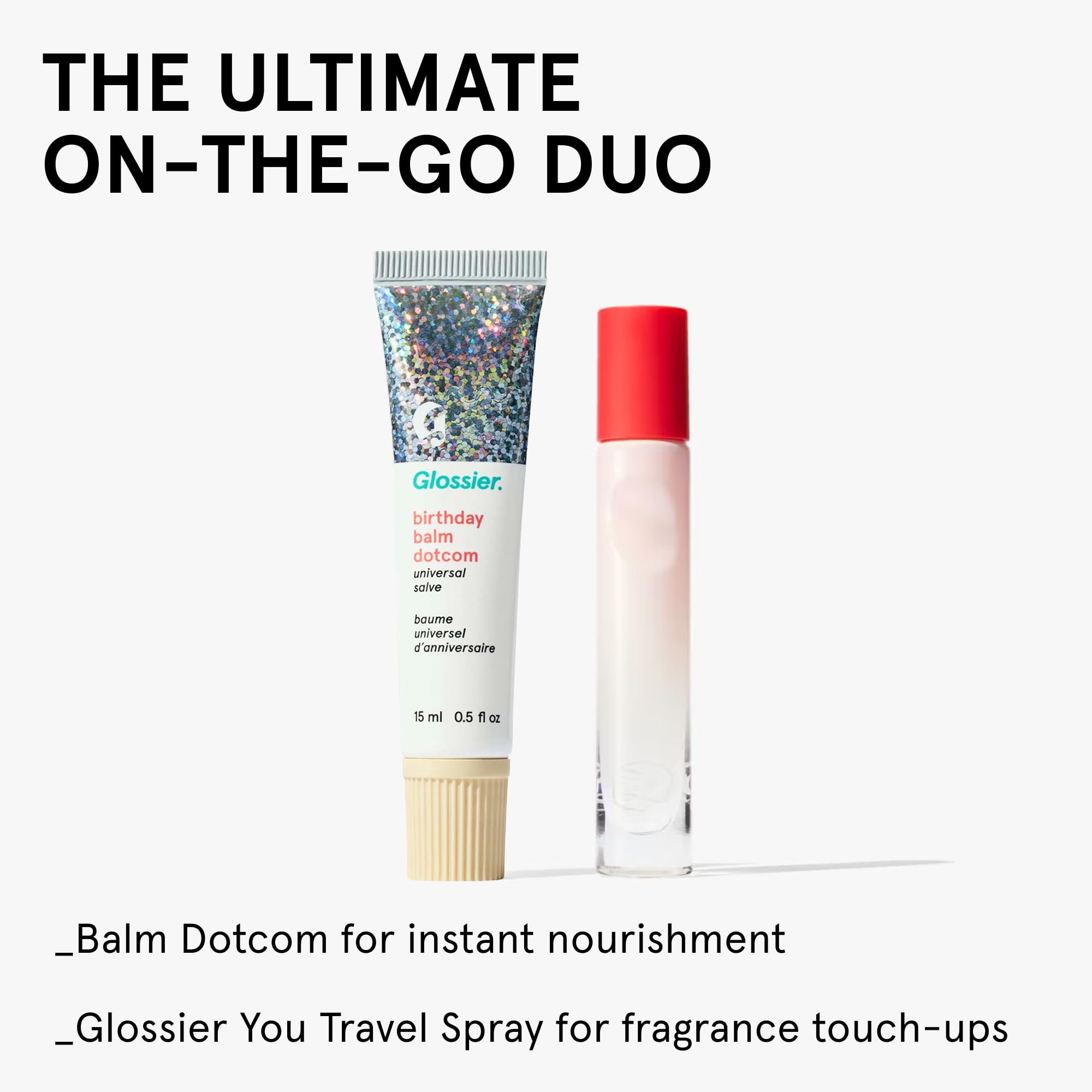 Glossier Balm Dotcom packaging reflects cruelty-free values and minimalist design.