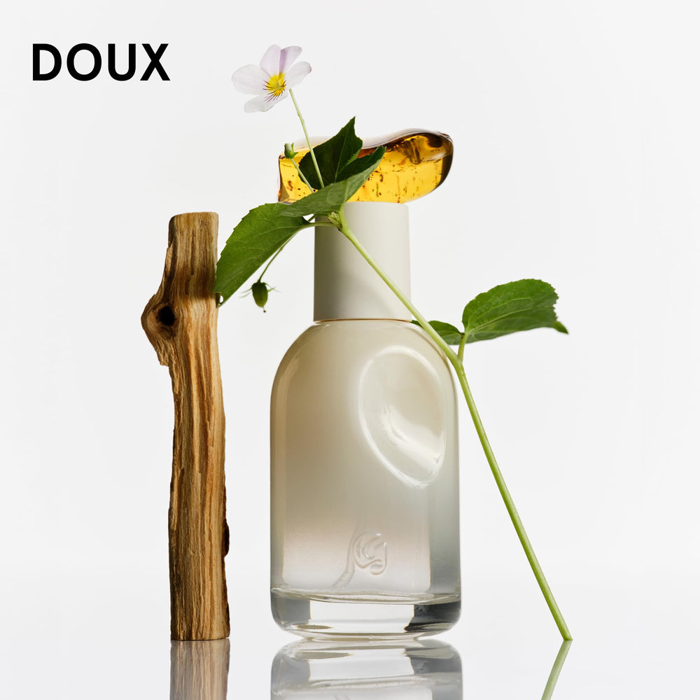 Travel pouch holding four mini bottles for on-the-go scent exploration.