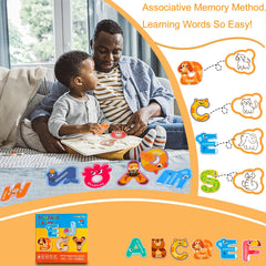 Gloswetify colorful alphabet magnets engage toddlers during playtime.