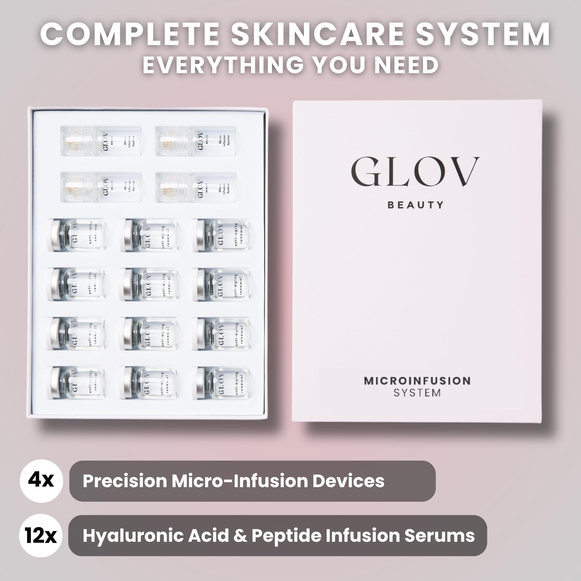 Glov Beauty 0.25mm gold-plated tips delivering even serum distribution