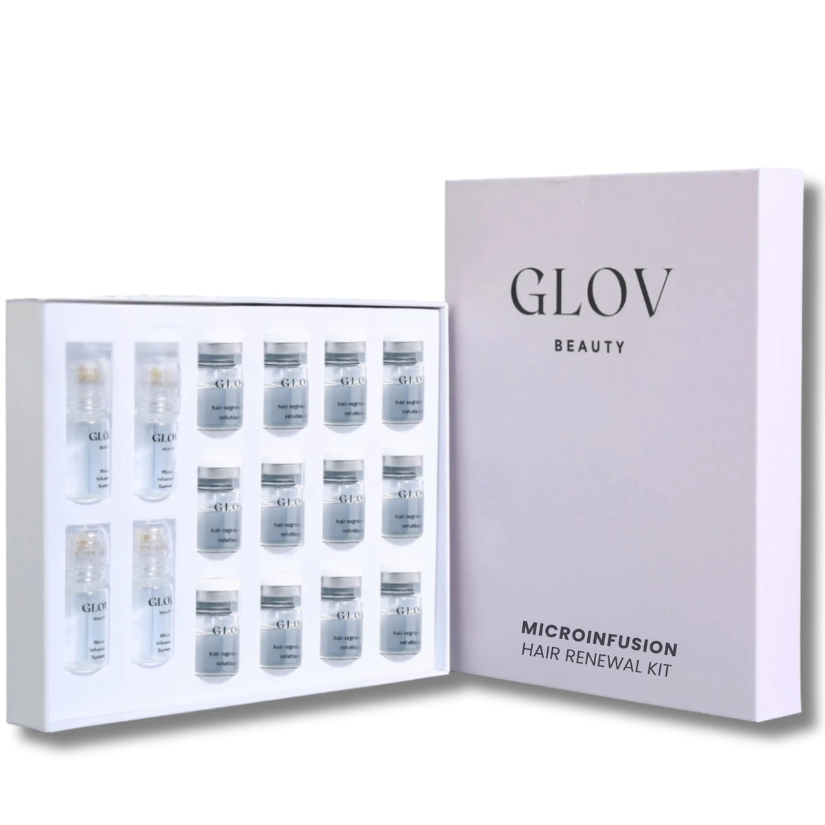 Glov Beauty micro-infusion kit box for at-home scalp care and potential fullness.