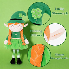 Gloveleya four-leaf clover motif plush for luck-inspired moments.