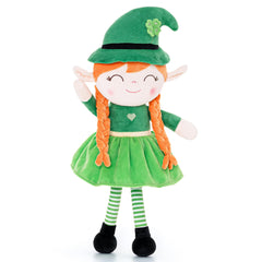 Gloveleya plush doll with shamrock wishes for festive comfort and gifting.